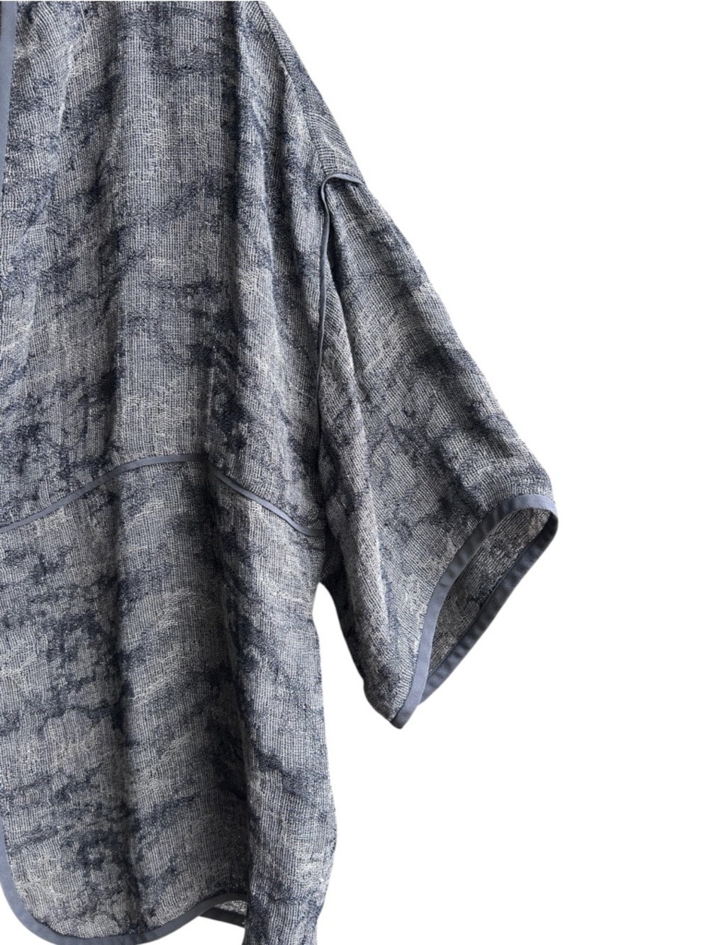 Eileen Fisher Linen Gauze Jacquard Silk Trim Tie Front Boxy Jacket - Picture 4 of 7